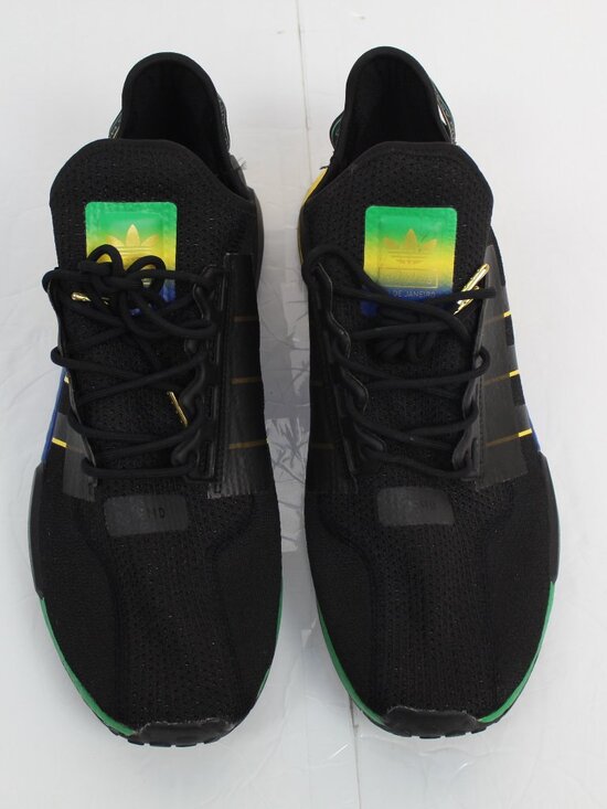Adidas NMD R1 V2 Rio De Janeiro Black Textile Mens Lace Up Trainers FY1255 Sz 14 main image 5
